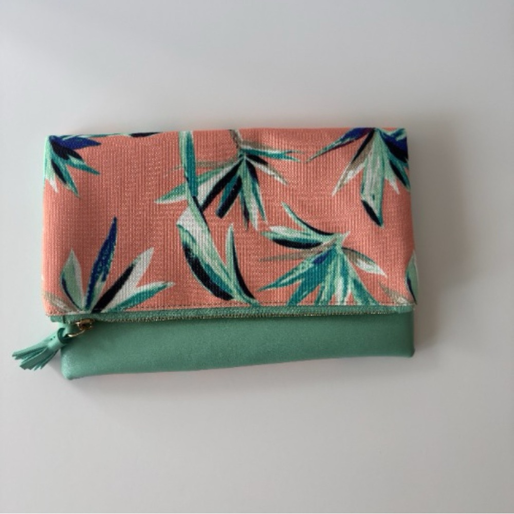 Rachel Pally Pink and Green Clutch NEW BUT W/out tag